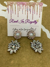 Load image into Gallery viewer, &quot;Diamond &amp; Pearls&quot; Hanging Earrings
