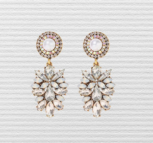 "Diamond & Pearls" Hanging Earrings